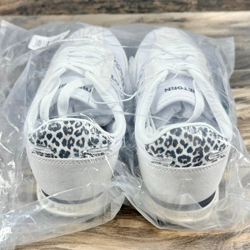 NWT Tretorn Kristine Elite Sneakers 7.5M Suede Nylon Black White Leopard - Picture 7 of 7